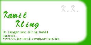 kamil kling business card